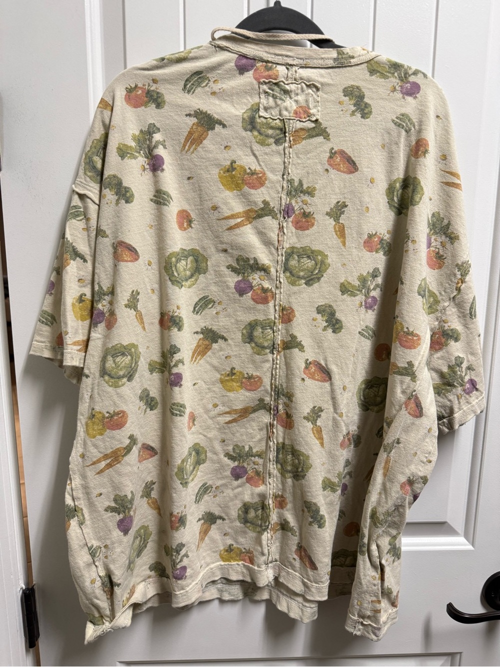 We The Free Cream Vegetable Print Oversized Tee - Picture 2 of 5